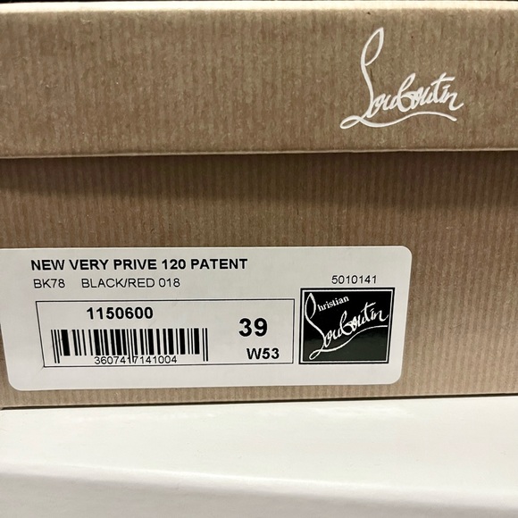 Christian Louboutin Very Prive 120MM Black Patent Red Tips Pump, 39 - Picture 10 of 14